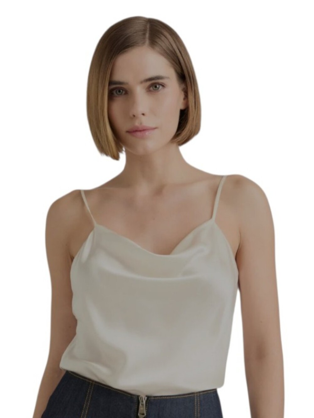 Cinq a Sept Marta Ivory White Silk Cami Top Minimalist Quiet Luxury size XS